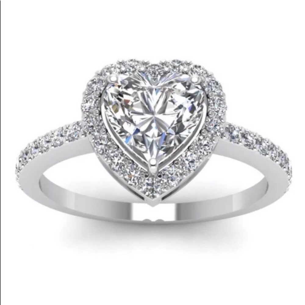 925 Silver Filled Heart Shape Ring - image 3